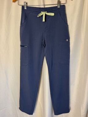 NWOT Figs Yola Slim Slate Blue/Purple Drawstring Cargo Jogger Scrubs XXSP